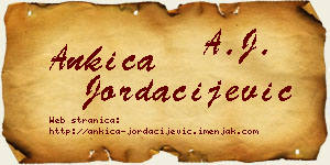 Ankica Jordačijević vizit kartica